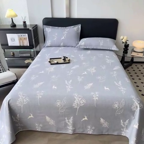 91家纺网 家纺一手货源 找家纺 大柏树 2025新款A类全棉磨毛印花单床单 芊芊之恋