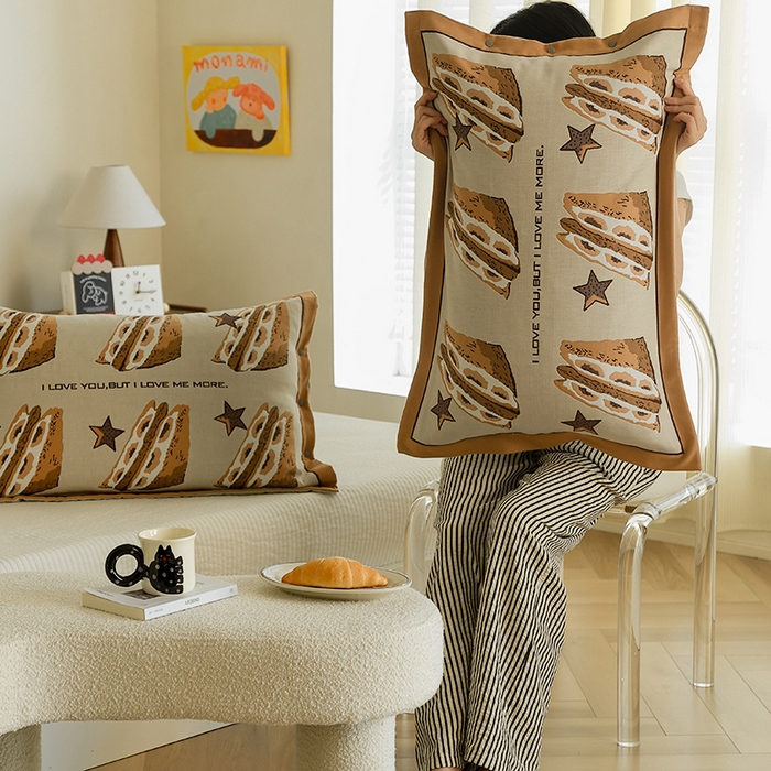 91家纺网 家纺一手货源 找家纺 2024新款全棉四层纱布枕套一对装纽扣款枕套 明星三明治