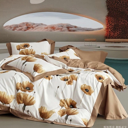 91家纺网 家纺一手货源 找家纺 （总1）未来家居 2024新款UD活性印染铂金贡缎四件套