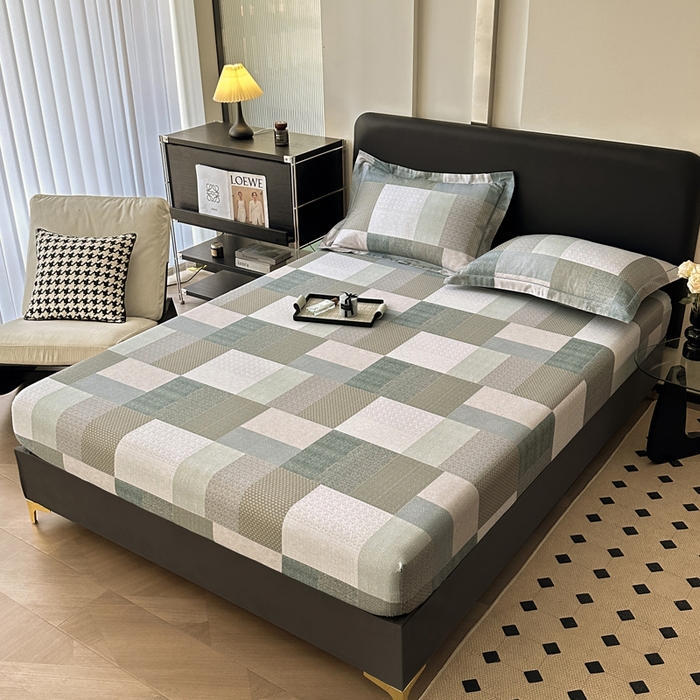 91家纺网 家纺一手货源 找家纺 大柏树 2025新款A类全棉磨毛印花单床笠 布莱克