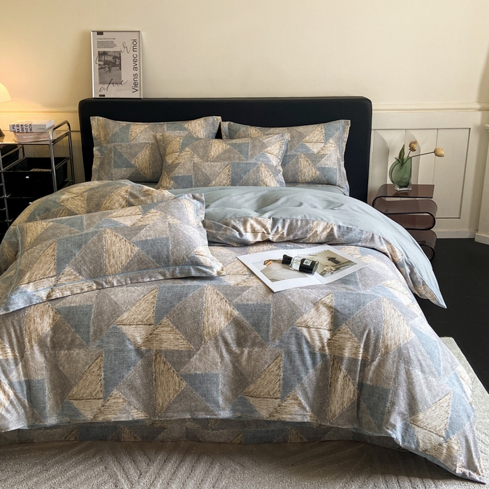 91家纺网 家纺一手货源 找家纺 大柏树 2025新款A类全棉磨毛印花四件套 黎贝卡