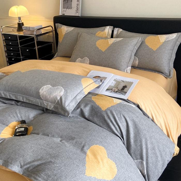 91家纺网 家纺一手货源 找家纺 大柏树 2025新款A类全棉磨毛印花四件套 哈米亚