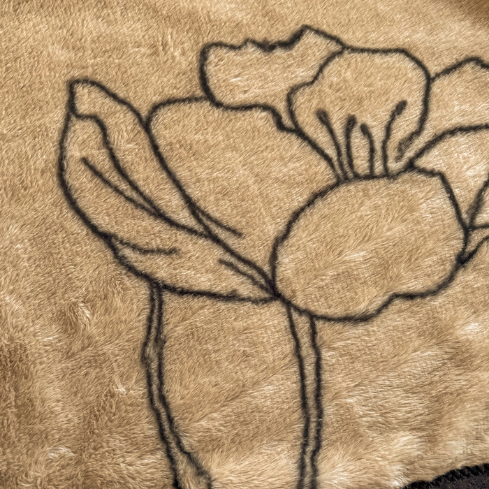 91家纺网 家纺一手货源 找家纺 慕尚家纺 2025新款宽包边高克重兔兔绒牛奶绒加厚保暖法式系列四件套 兔毛-玫瑰-咖