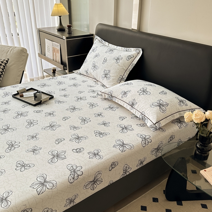 91家纺网 家纺一手货源 找家纺 大柏树 2025新款A类全棉磨毛印花单床笠 淡雅年华