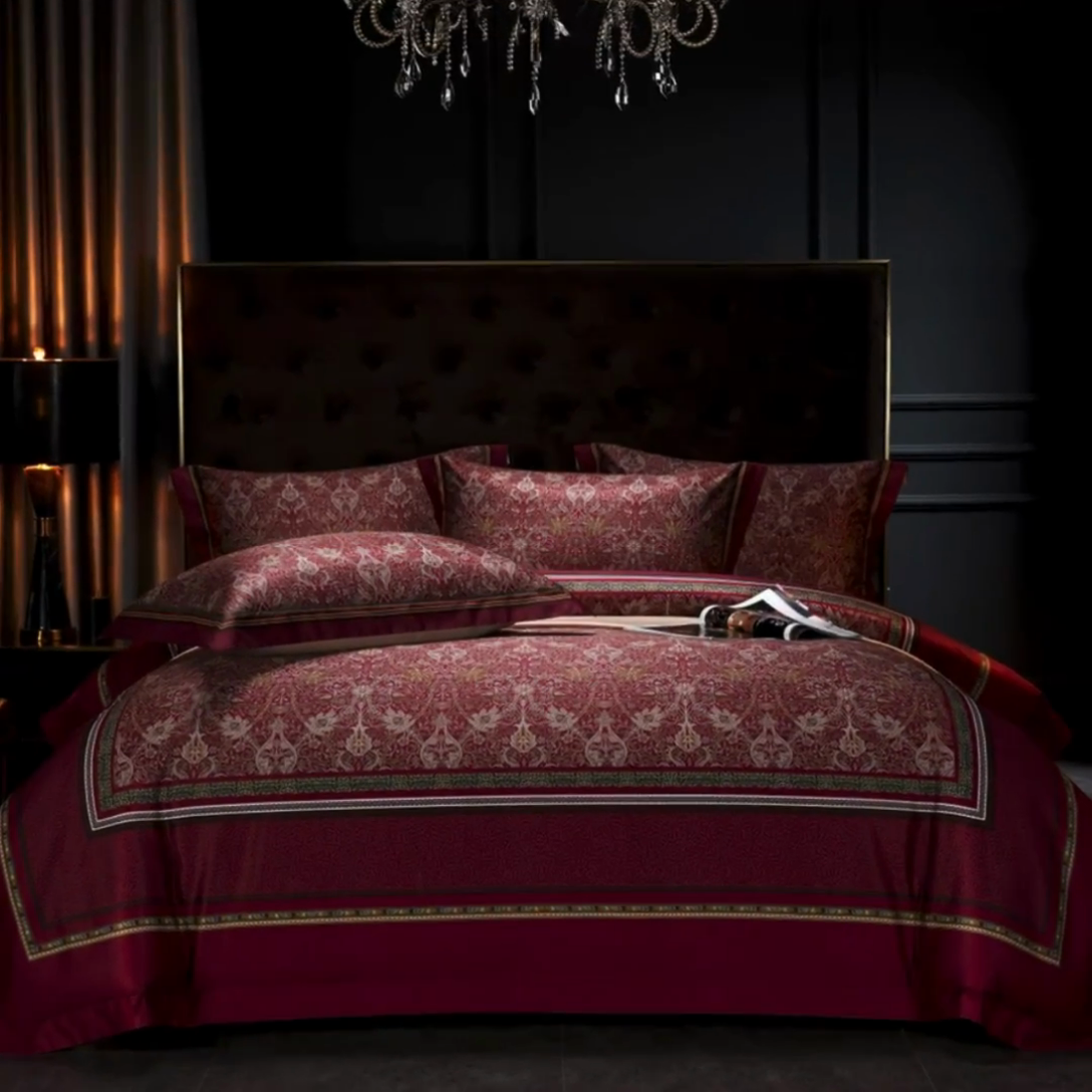 91家纺网 家纺一手货源 找家纺 （总）2024新款100s长绒棉数码印花大版定位四件套