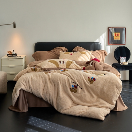 （总）2024新款蚂蚁绒卡通绣花四件套