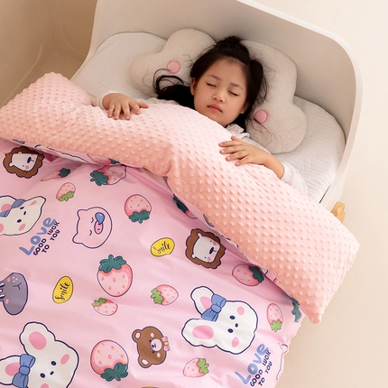 91家纺网 家纺一手货源 找家纺 （总）2025新款3D触感全棉豆豆被儿童豆豆被春秋被冬被幼儿园被子