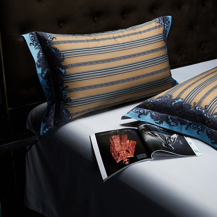 91家纺网 家纺一手货源 找家纺 2024新款100s长绒棉数码印花大版定位四件套 流金岁月