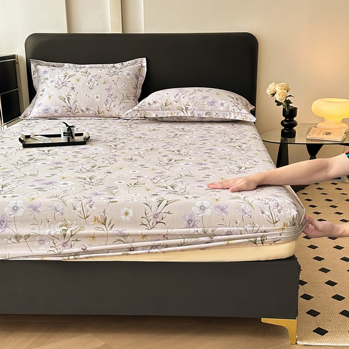 91家纺网 家纺一手货源 找家纺 大柏树 2025新款A类全棉磨毛印花单床笠 暗香