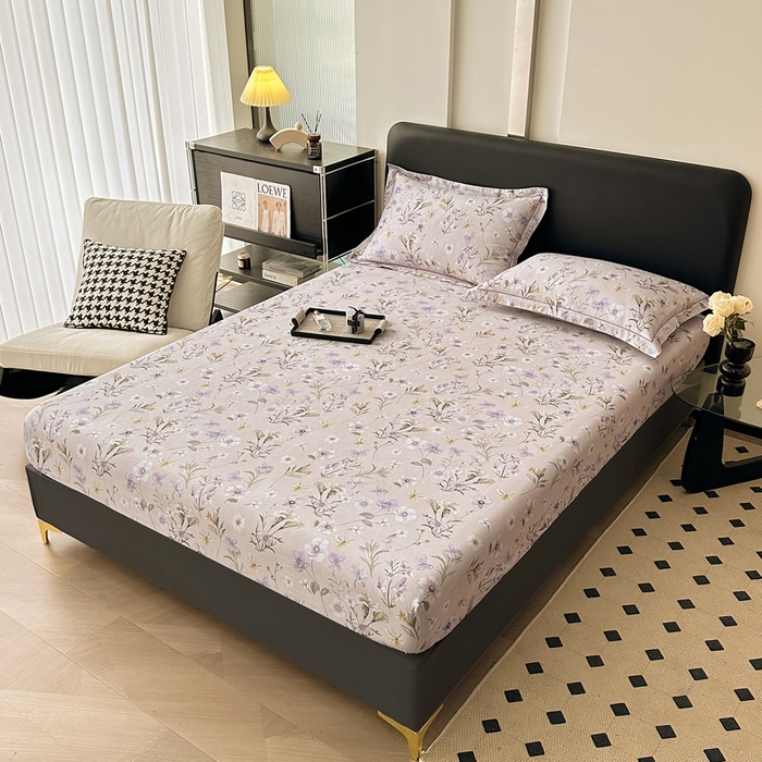 91家纺网 家纺一手货源 找家纺 大柏树 2025新款A类全棉磨毛印花单床笠 暗香