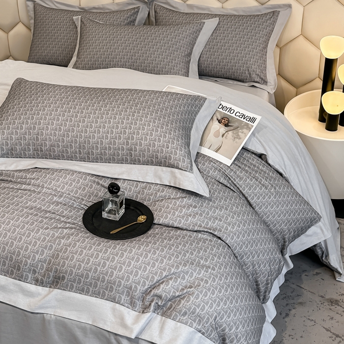 91家纺网 家纺一手货源 找家纺 雲归梦 2024新款全棉纯棉轻奢加厚磨毛拼角工艺四件套 凯旋门-英伦灰