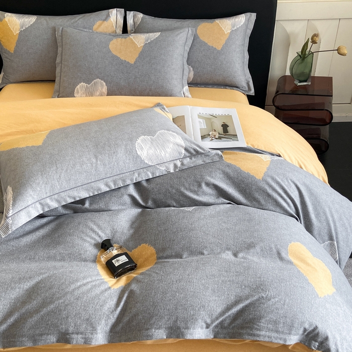 91家纺网 家纺一手货源 找家纺 大柏树 2025新款A类全棉磨毛印花四件套 哈米亚