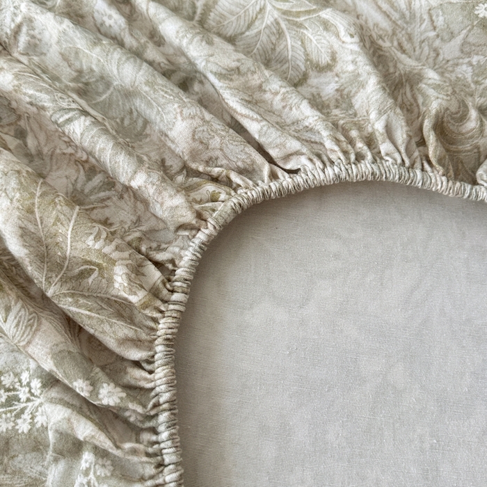 91家纺网 家纺一手货源 找家纺 大柏树 2025新款A类全棉磨毛印花单床笠 莉娅绿