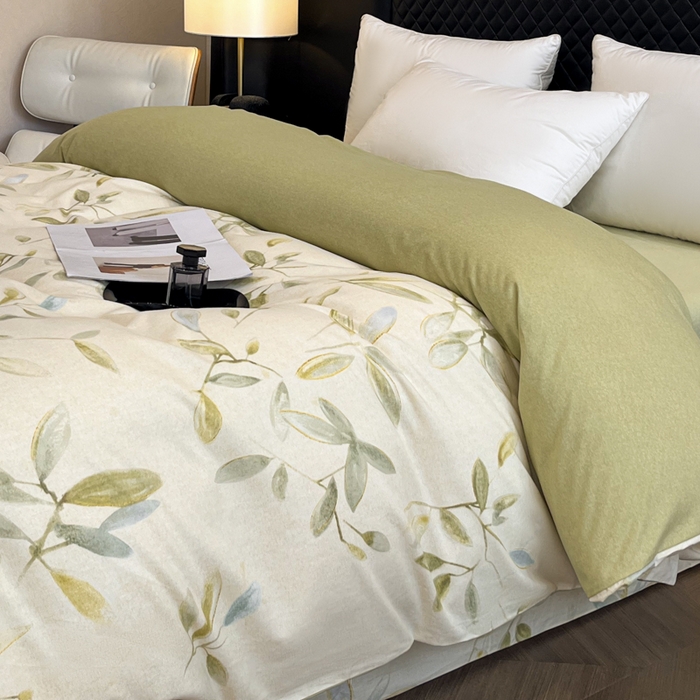 91家纺网 家纺一手货源 找家纺 大柏树 2025新款A类全棉磨毛印花单被套 乐莹米