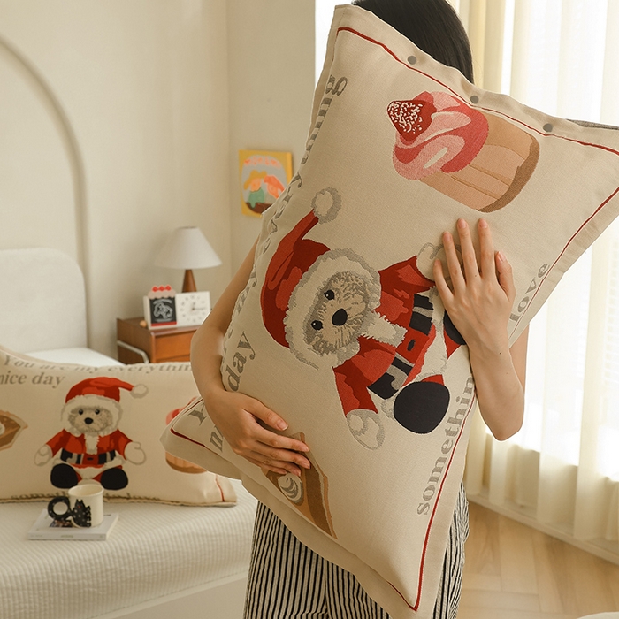 91家纺网 家纺一手货源 找家纺 2024新款全棉四层纱布枕套一对装纽扣款枕套 礼物熊