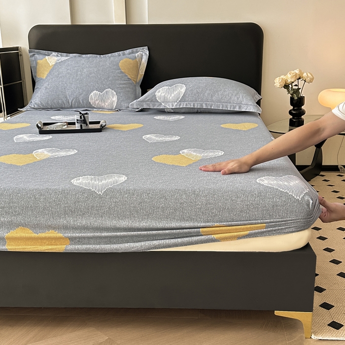 91家纺网 家纺一手货源 找家纺 大柏树 2025新款A类全棉磨毛印花单床笠 哈米亚