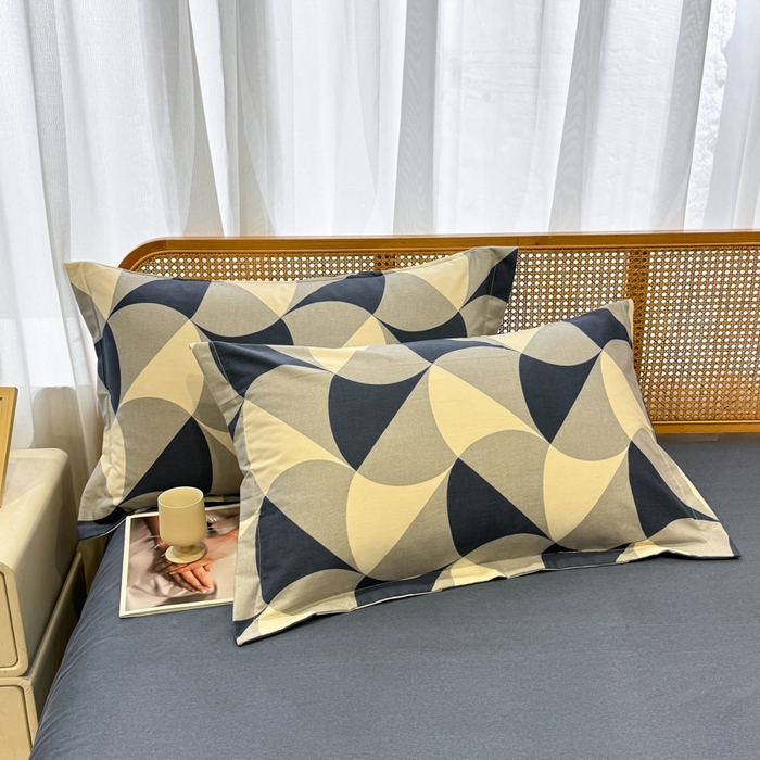 91家纺网 家纺一手货源 找家纺 丝芙妮家居（原乐视家纺） 2024新款全棉磨毛多规格AB版单品套件系列（第二波）--单枕套 洛可-蓝