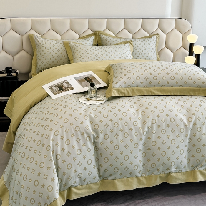 91家纺网 家纺一手货源 找家纺 雲归梦 2024新款全棉纯棉轻奢加厚磨毛拼角工艺四件套 维也纳 -奶油黄