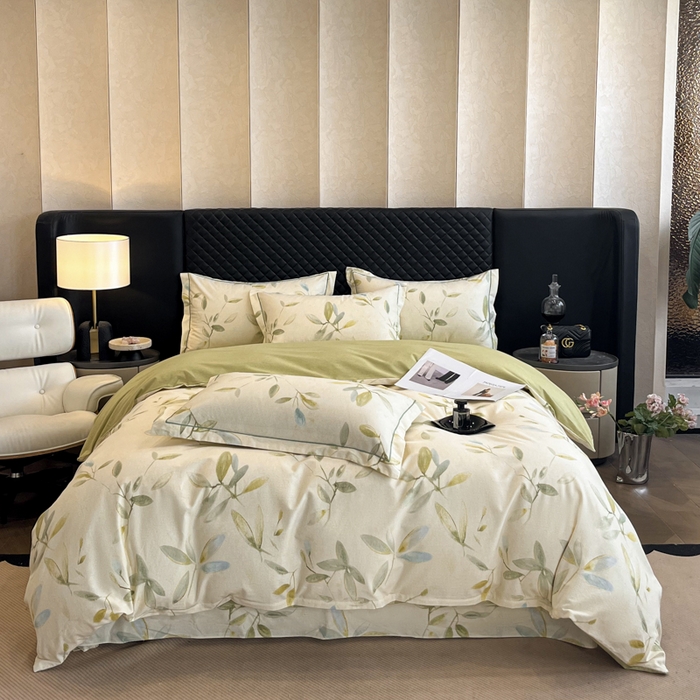 91家纺网 家纺一手货源 找家纺 大柏树 2025新款A类全棉磨毛印花四件套 乐莹米