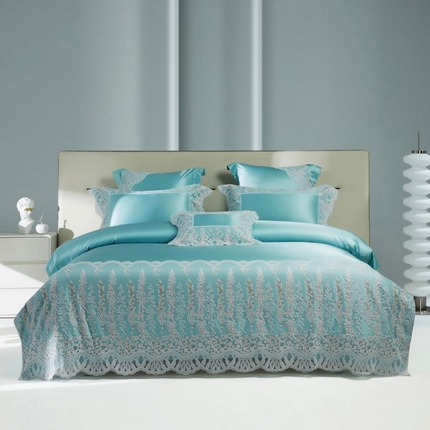 91家纺网 家纺一手货源 找家纺 （总）2024新款高端蕾丝重磅真丝棉系列四件套-芬芳细雨