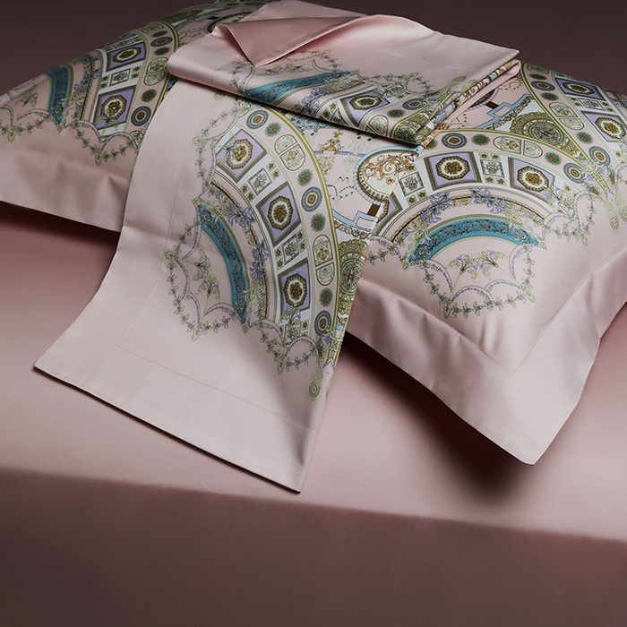 91家纺网 家纺一手货源 找家纺 2024新款100s长绒棉数码印花大版定位四件套 星辰