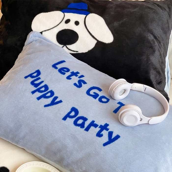 91家纺网 家纺一手货源 找家纺 安哆啦家纺 2024新款兔毛绒大版卡通牛奶绒兔兔绒印花四件套 小狗点点