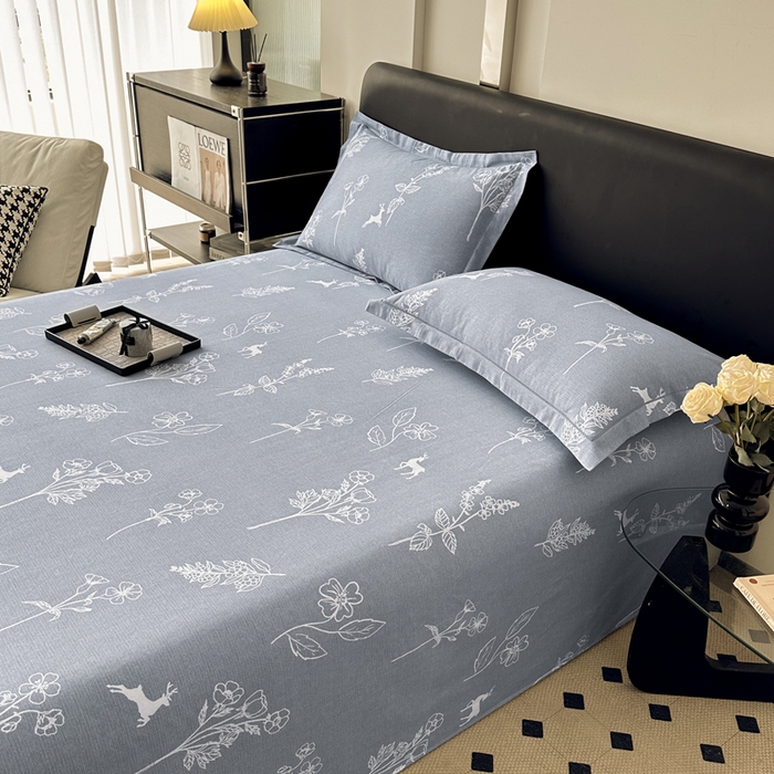 91家纺网 家纺一手货源 找家纺 大柏树 2025新款A类全棉磨毛印花单床单 芊芊之恋