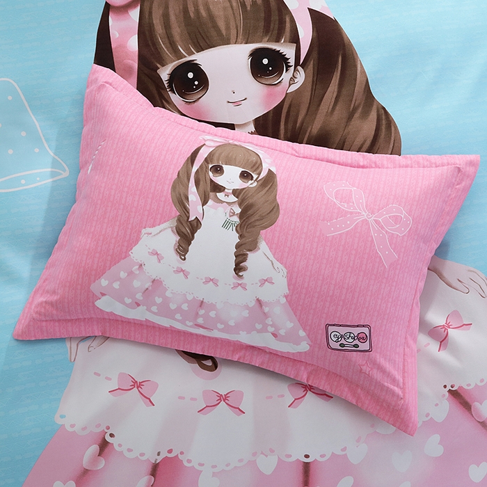 91家纺网 家纺一手货源 找家纺 宝薇 2024新款卡通款加厚斜纹磨毛大版四件套 （新花型不断更新中）公主日记蓝