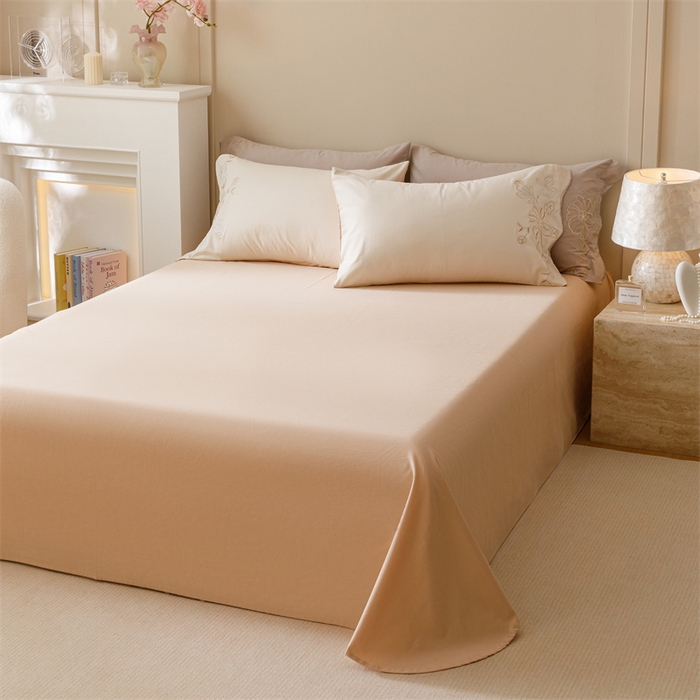 91家纺网 家纺一手货源 找家纺 艾莱家纺 2024新款A类新疆长绒棉加厚柔顺磨毛四件套-花开烂漫 花开烂漫-白鹭