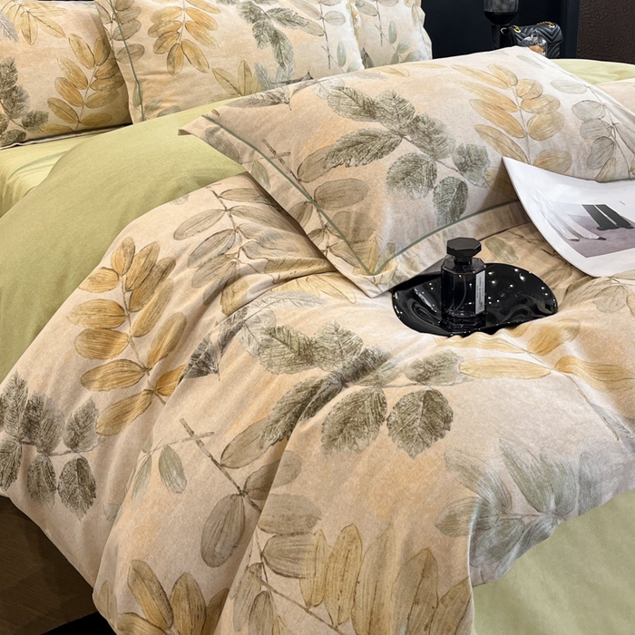 91家纺网 家纺一手货源 找家纺 大柏树 2025新款A类全棉磨毛印花四件套 春派