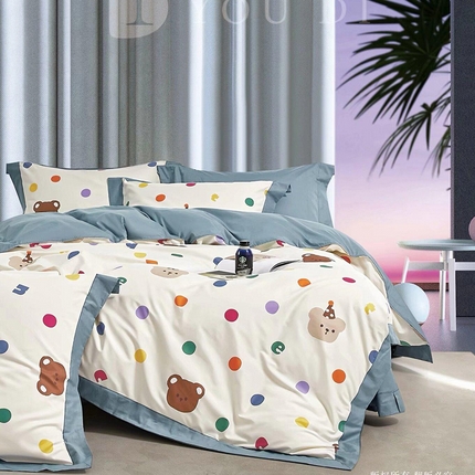 91家纺网 家纺一手货源 找家纺 （总1）未来家居 2024新款UD活性印染铂金贡缎四件套