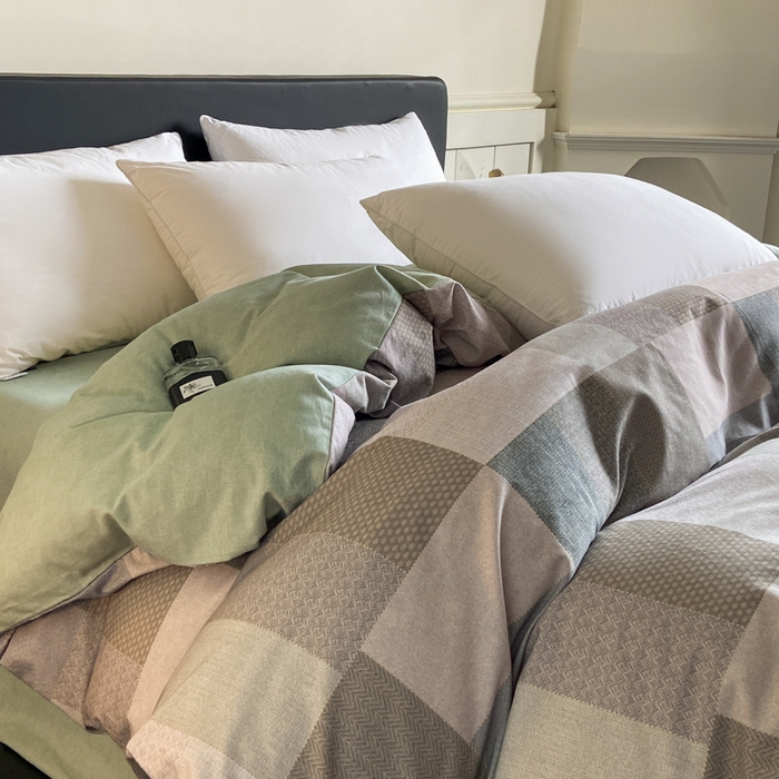 91家纺网 家纺一手货源 找家纺 大柏树 2025新款A类全棉磨毛印花单被套 布莱克