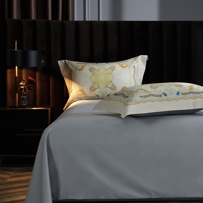 91家纺网 家纺一手货源 找家纺 2024新款100s长绒棉数码印花大版定位四件套 华尔兹