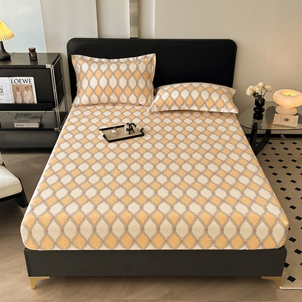 91家纺网 家纺一手货源 找家纺 大柏树 2025新款A类全棉磨毛印花单床笠 追光