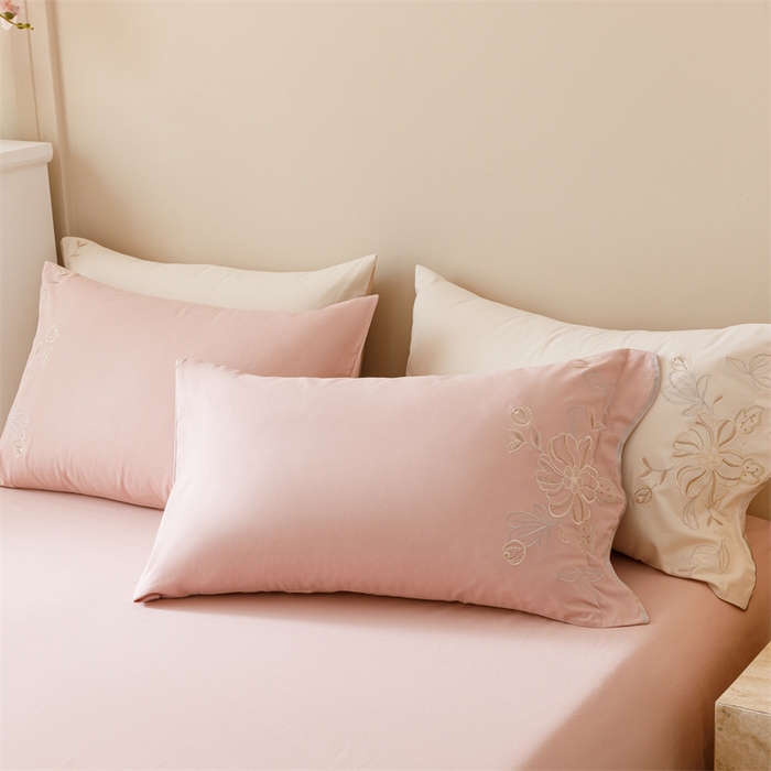 91家纺网 家纺一手货源 找家纺 艾莱家纺 2024新款A类新疆长绒棉加厚柔顺磨毛四件套-花开烂漫 花开烂漫-玉豆沙