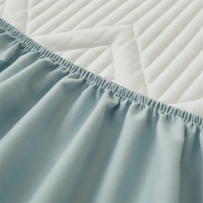 91家纺网 家纺一手货源 找家纺 优眠坊 2025新款羊绒蛋白床笠 远山-雾霾蓝