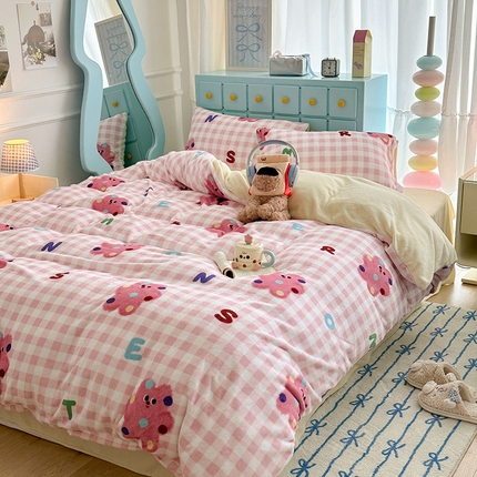 91家纺网 家纺一手货源 找家纺 （总）昔可家纺 2024新款印花牛奶绒四件套系列-卡通系列