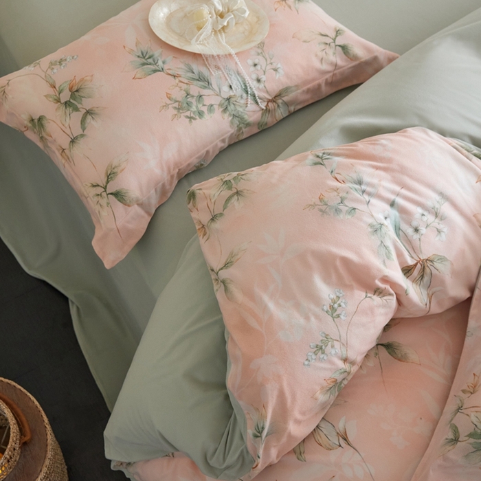 91家纺网 家纺一手货源 找家纺 金奇达家纺 2025秋冬保暖加厚绒类四件套羽零绒【自然为美】（标准号全网控价(折后券后)不低于159元，（拿货价会员减20元)） 竹韵-茶粉