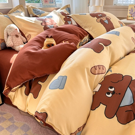 91家纺网 家纺一手货源 找家纺 （总）花伞家居 2025新款直播网销斜纹加厚磨毛印花植物羊绒四件套