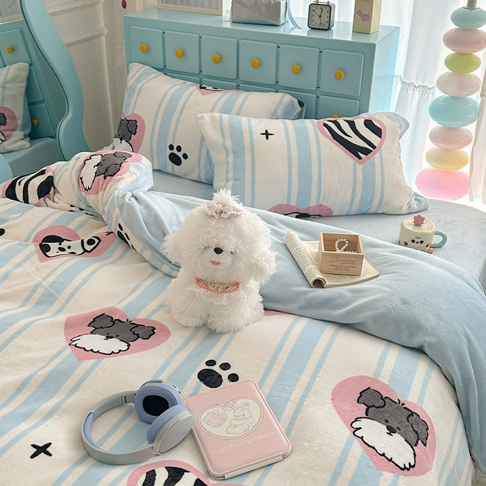 91家纺网 家纺一手货源 找家纺 （总）昔可家纺 2024新款印花牛奶绒四件套系列-卡通系列