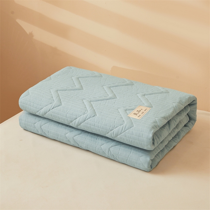 91家纺网 家纺一手货源 找家纺 优眠坊 2025新款羊绒蛋白床笠 远山-雾霾蓝