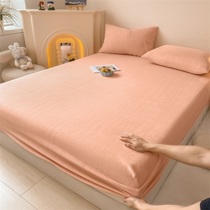 91家纺网 家纺一手货源 找家纺 （总）眠帛家居 2024新款纯色高克重牛奶绒单床笠