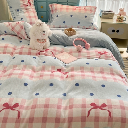 昔可家纺 2024新款印花牛奶绒四件套系列-ins少女系列 芭蕾美学