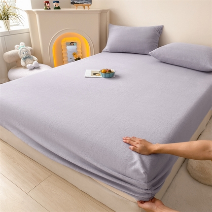 91家纺网 家纺一手货源 找家纺 （总）眠帛家居 2024新款纯色高克重牛奶绒单床笠