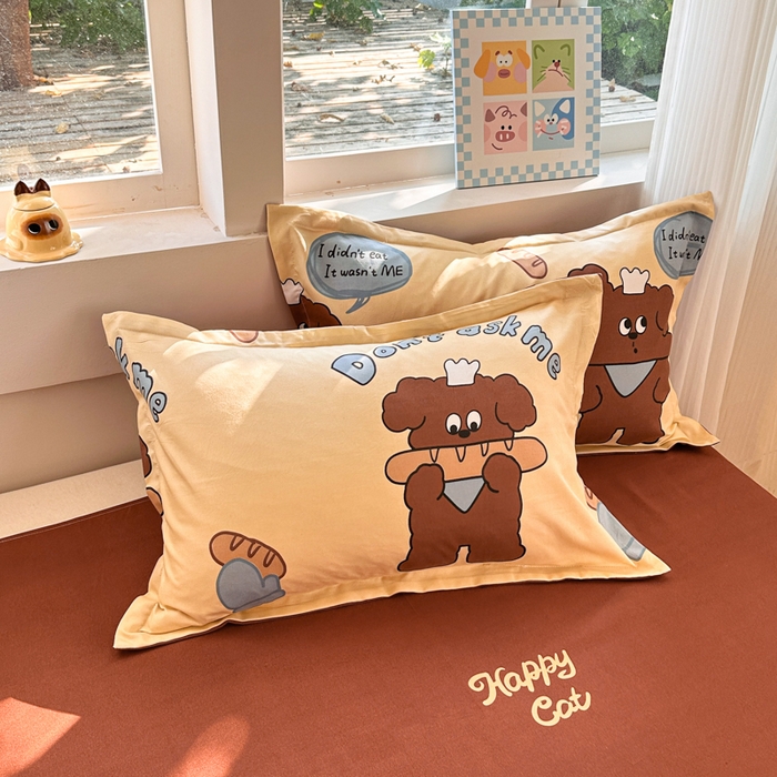 91家纺网 家纺一手货源 找家纺 花伞家居 2024新款直播网销斜纹加厚磨毛印花植物羊绒四件套面包师