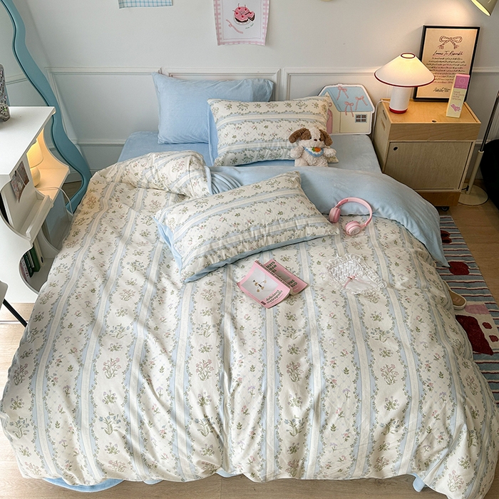 91家纺网 家纺一手货源 找家纺 昔可家纺 2024新款秋冬新款棉加牛奶绒四件套 仙仙藤蔓园