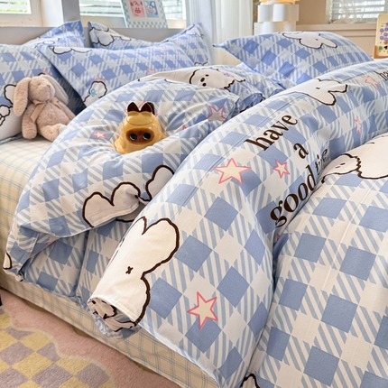 91家纺网 家纺一手货源 找家纺 （总）花伞家居 2025新款直播网销斜纹加厚磨毛印花植物羊绒四件套