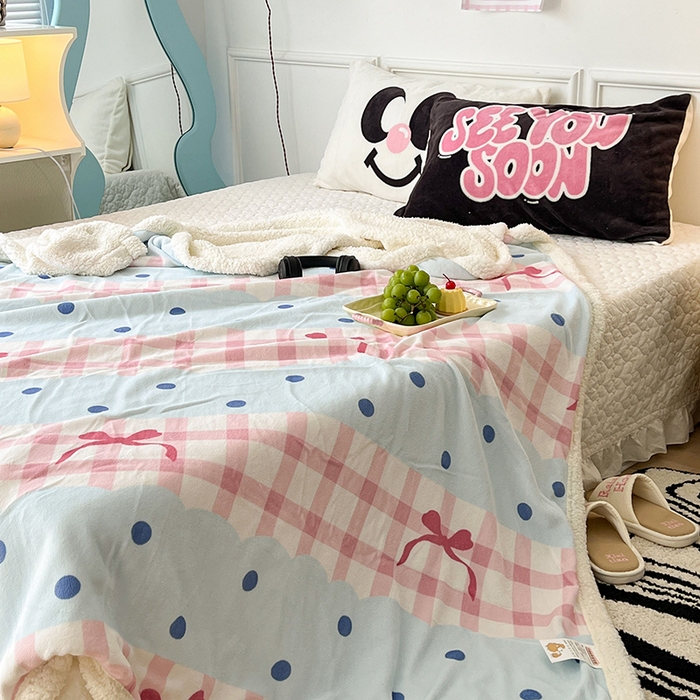 91家纺网 家纺一手货源 找家纺 昔可家纺 2024新款羊羔绒牛奶绒毛毯系列（三）-场景二-少女风系列 芭蕾美学