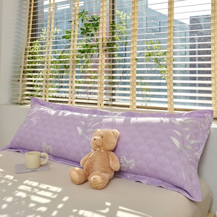 91家纺网 家纺一手货源 找家纺 美宜家 2025新款四季纯棉斜纹磨毛双人全棉长枕套精品一字绣 遇见