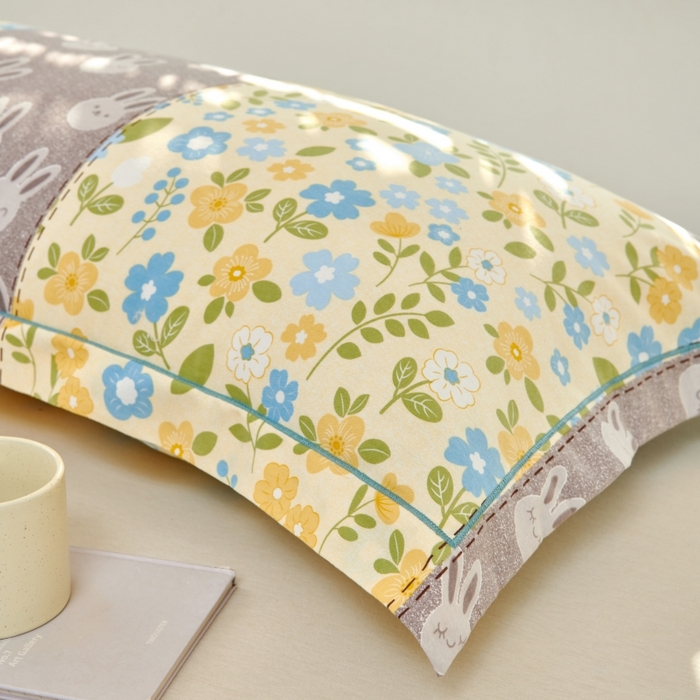 91家纺网 家纺一手货源 找家纺 美宜家 2025新款四季纯棉斜纹磨毛双人全棉长枕套精品一字绣 遇见